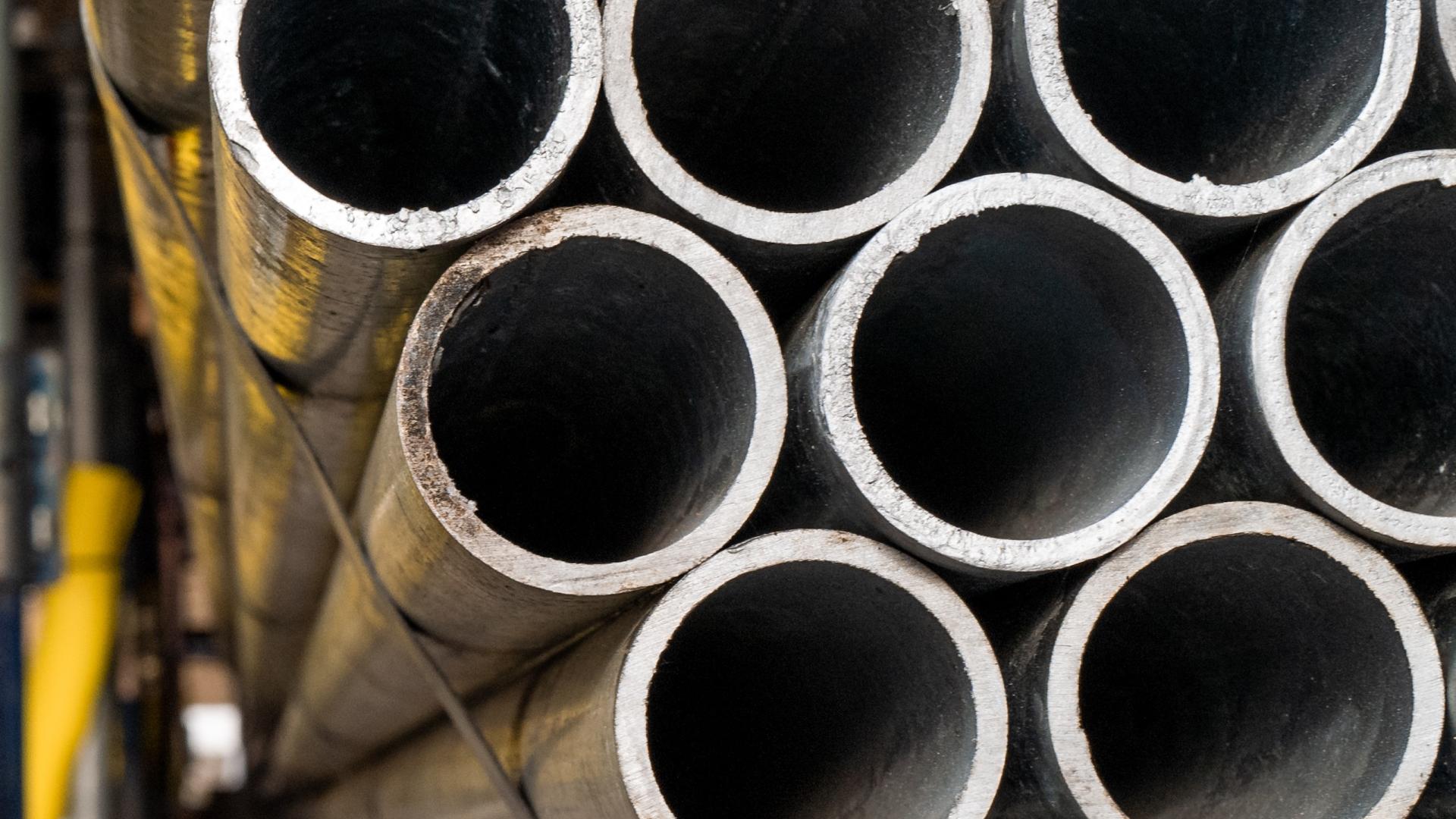 Close up of industrial pipes